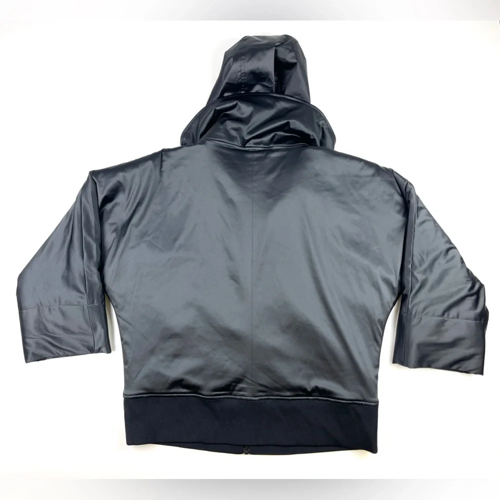 Derek Lam IOC x Athleta Collaboration Black Satin Feel Jacket Size Large - Picture 2 of 3